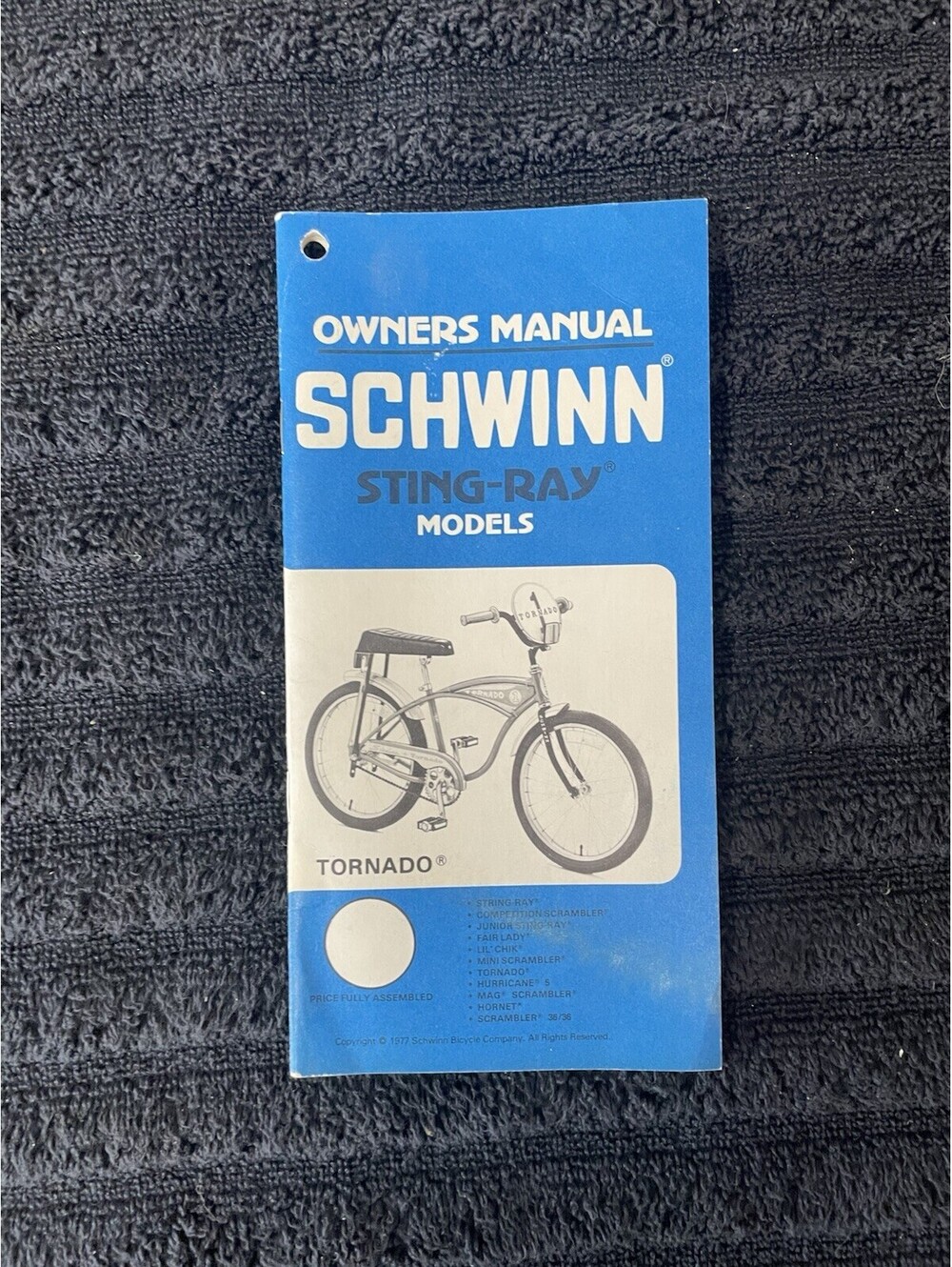SCHWINN STINGRAY TORNADO OWNERS MANUAL BIKE BICYCLE 1977 NEW CHEAP L$$K
